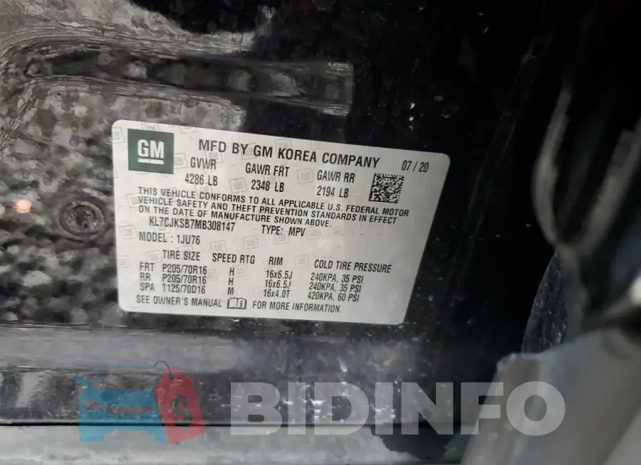 KL7CJKSB7MB308147 Photo# 13