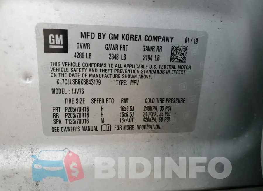 KL7CJLSB6KB843179 Photo# 12