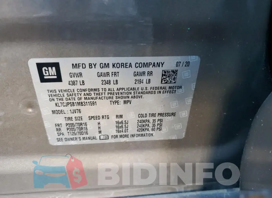 KL7CJPSB1MB311591 Photo# 13