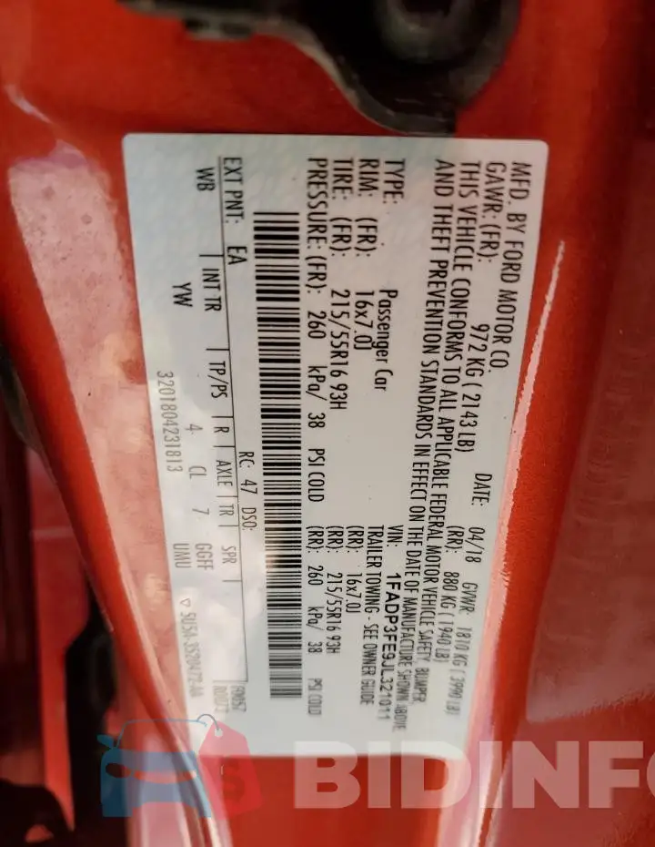 1FADP3FE9JL321011 Photo# 12