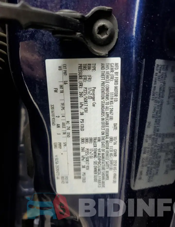 1FADP5CU4GL118513 Photo# 12