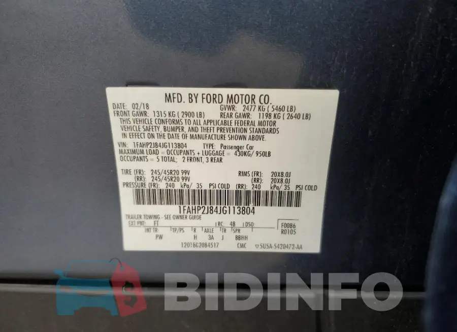 1FAHP2J84JG113804 Photo# 12