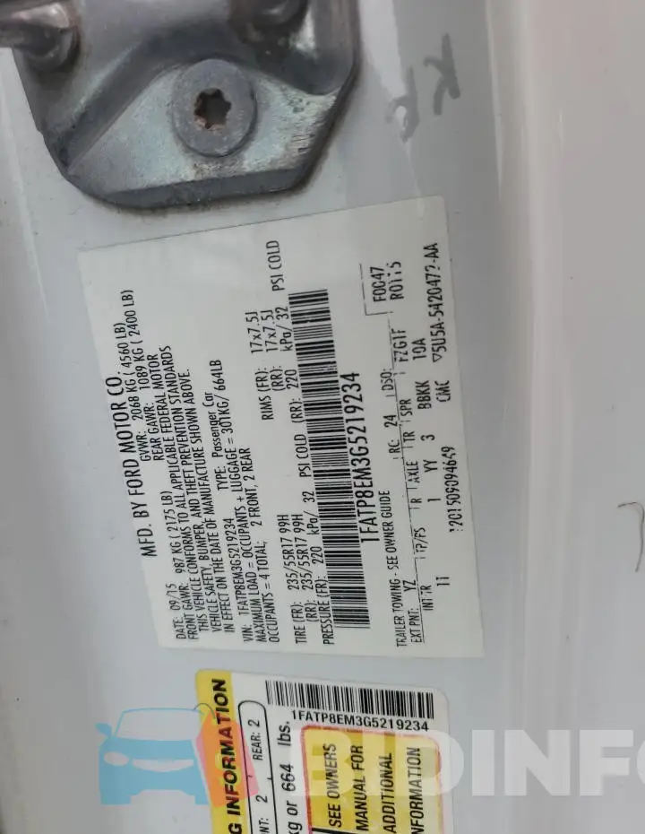 1FATP8EM3G5219234 Photo# 13
