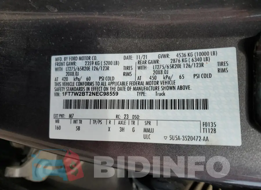 1FT7W2BT2NEC98559 Photo# 12