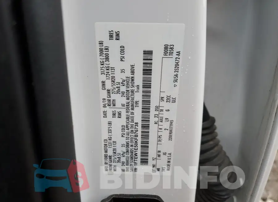 1FTEW1E50KFB76738 Photo# 12