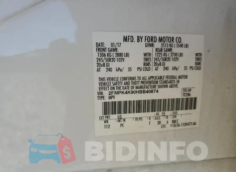 2FMPK4K90HBB40874 Photo# 13