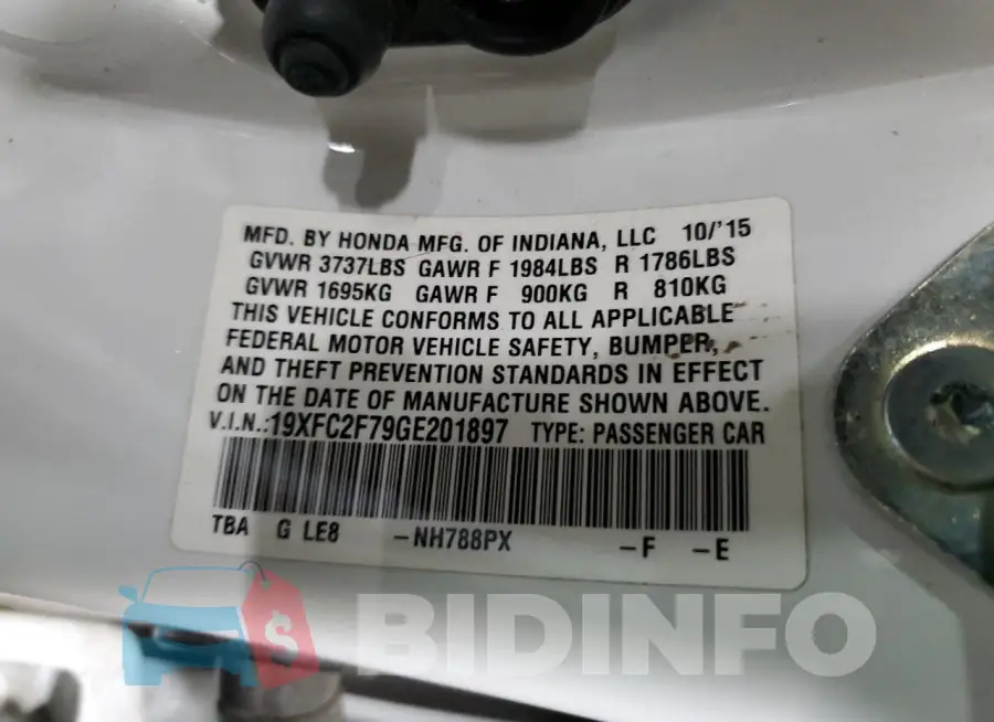 19XFC2F79GE201897 Photo# 12