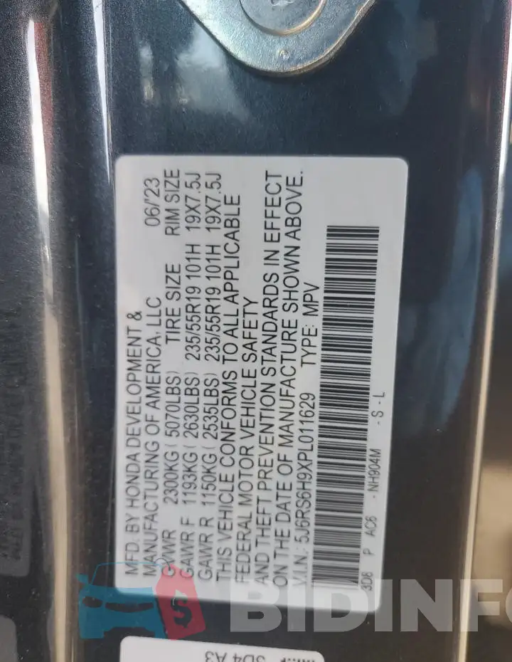 5J6RS6H9XPL011629 Photo# 14