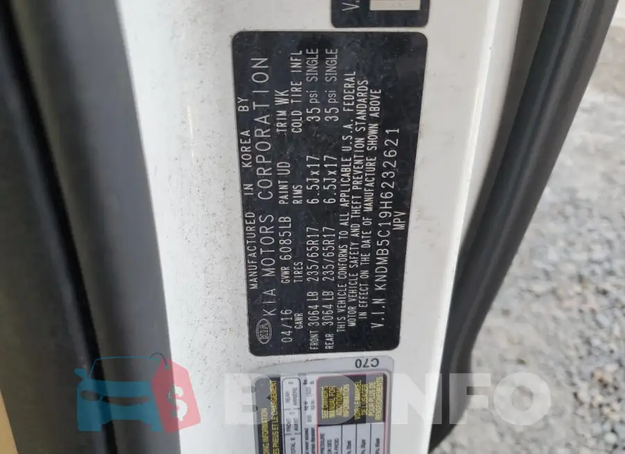 KNDMB5C19H6232621 Photo# 13