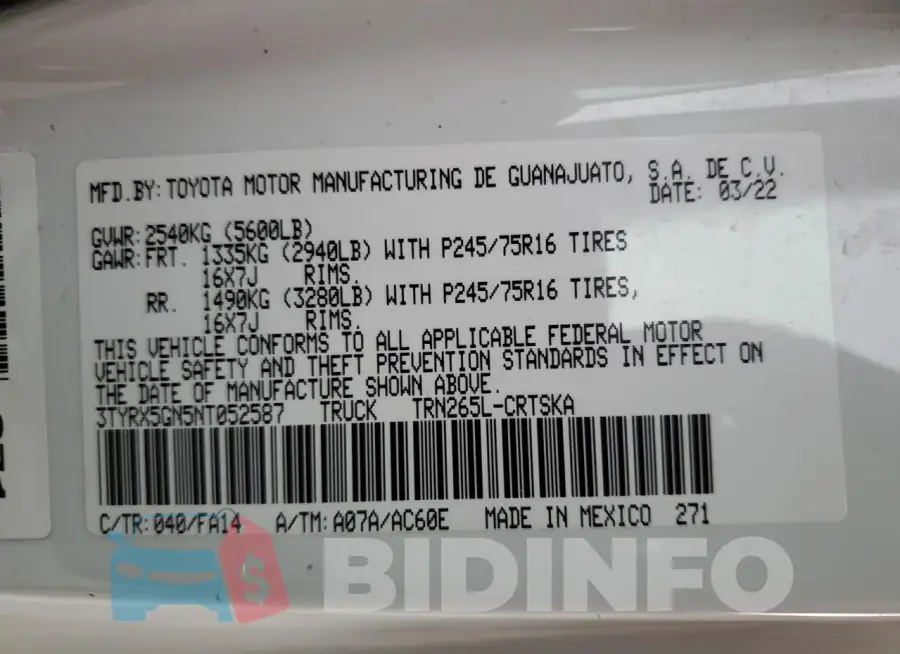 3TYRX5GN5NT052587 Photo# 12