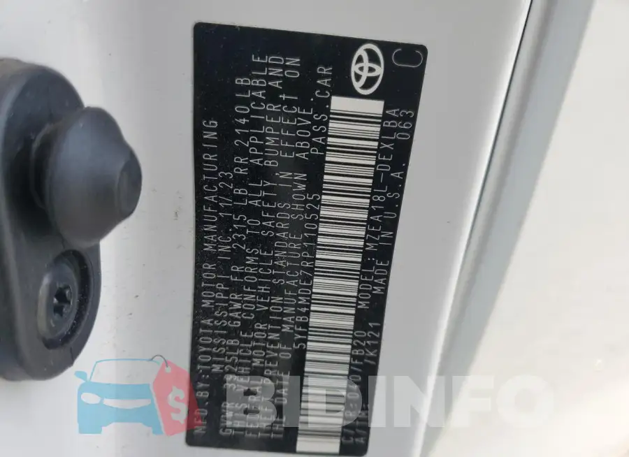 5YFB4MDE7RP110525 Photo# 13