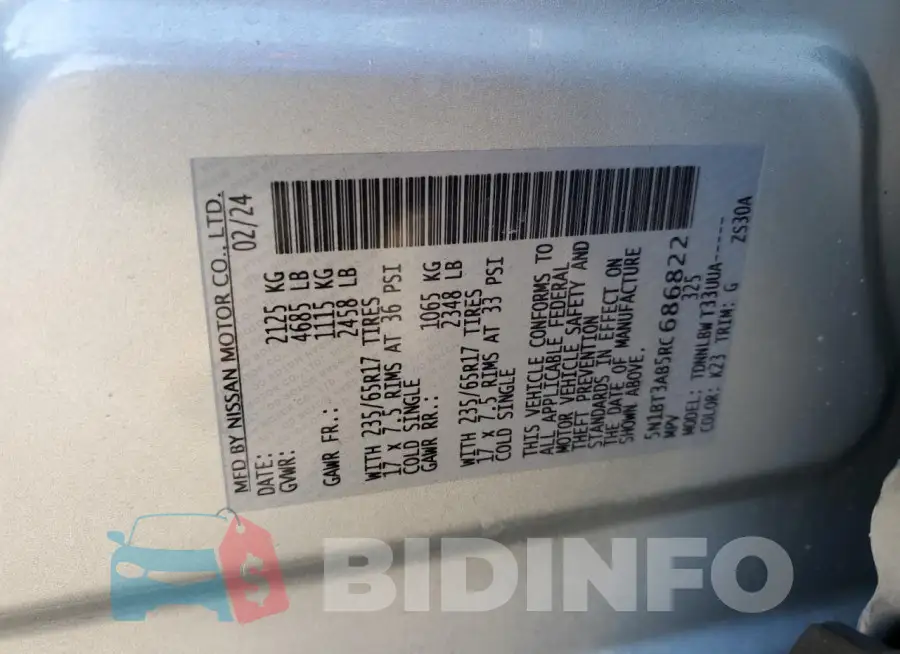 5N1BT3AB5RC686822 Photo# 13