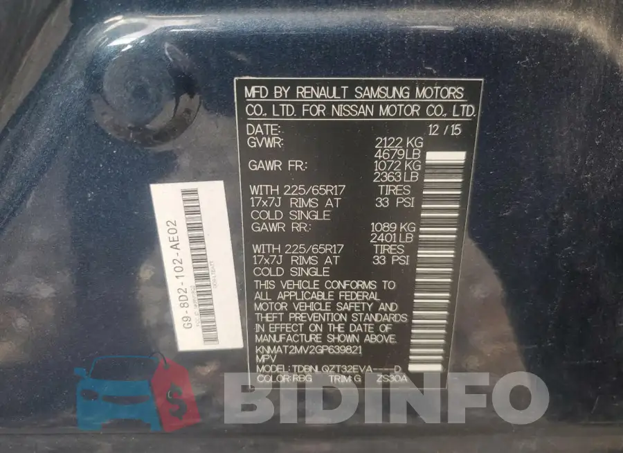 KNMAT2MV2GP639821 Photo# 13