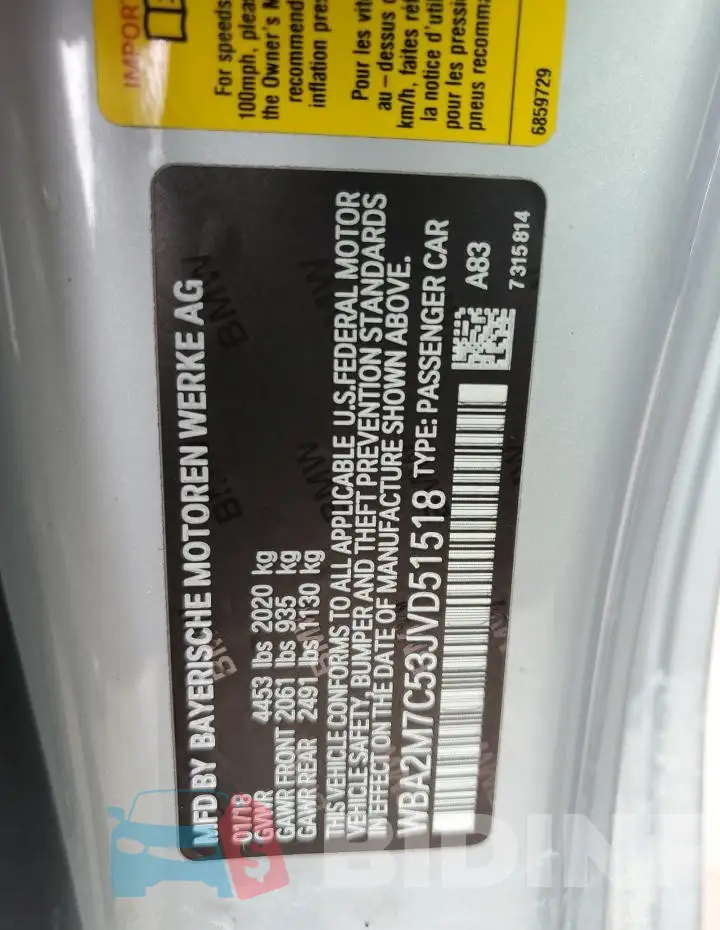 WBA2M7C53JVD51518 Photo# 12