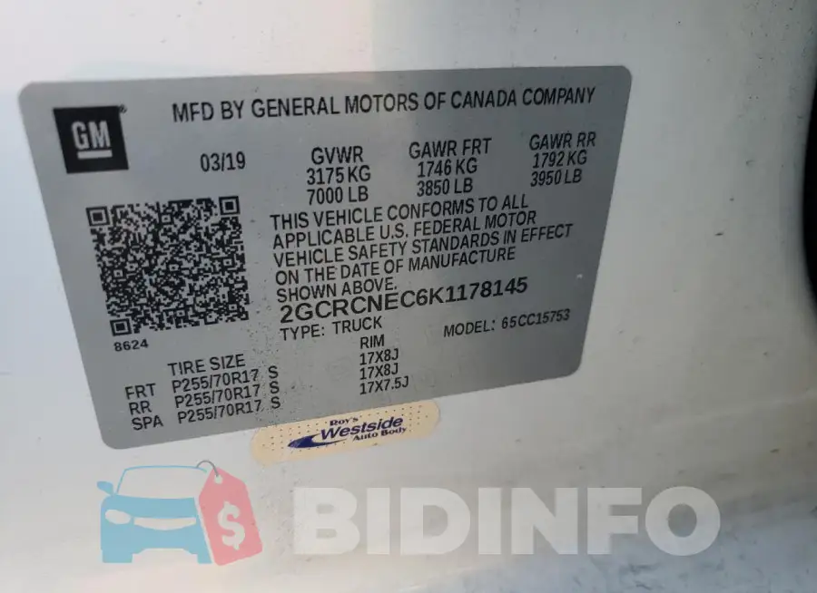 2GCRCNEC6K1178145 Photo# 13