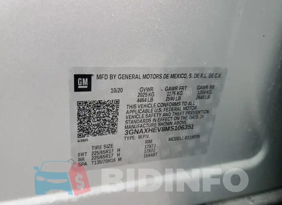 3GNAXHEV8MS106351 Photo# 13