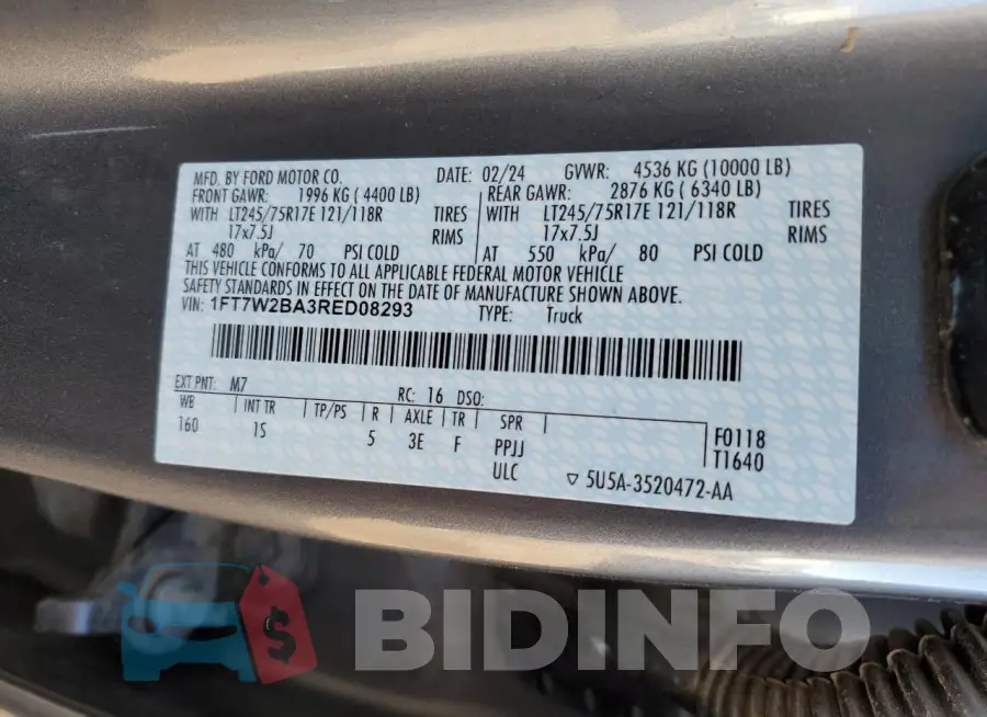 1FT7W2BA3RED08293 Photo# 12