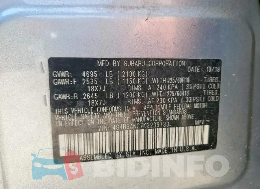 4S4BSANC7K3239733 Photo# 12