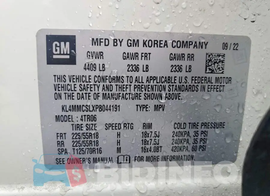 KL4MMCSLXPB044191 Photo# 13