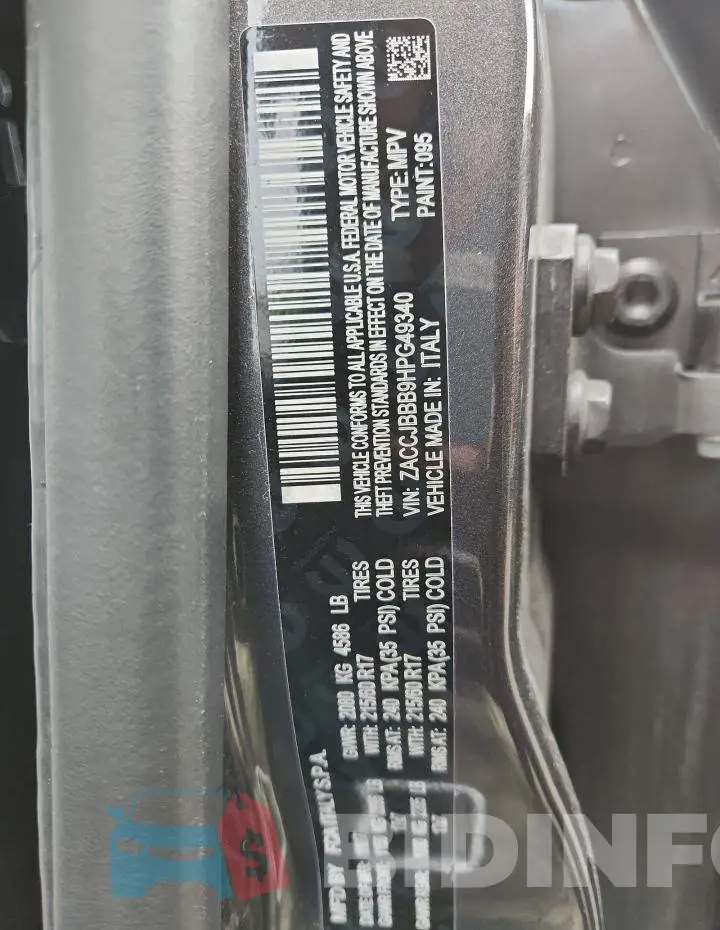 ZACCJBBB9HPG49340 Photo# 12