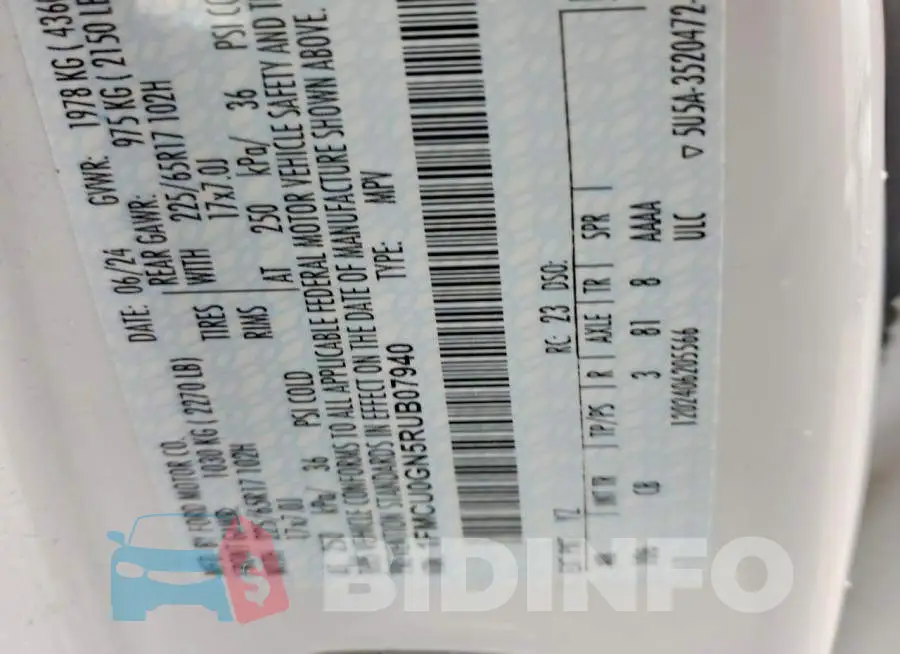1FMCU0GN5RUB07940 Photo# 13