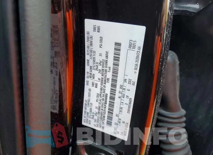 1FTEW1E51KFB60080 Photo# 12