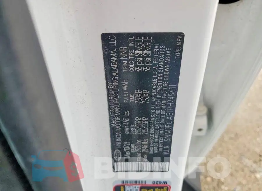 5NMJFCAE1PH245611 Photo# 13