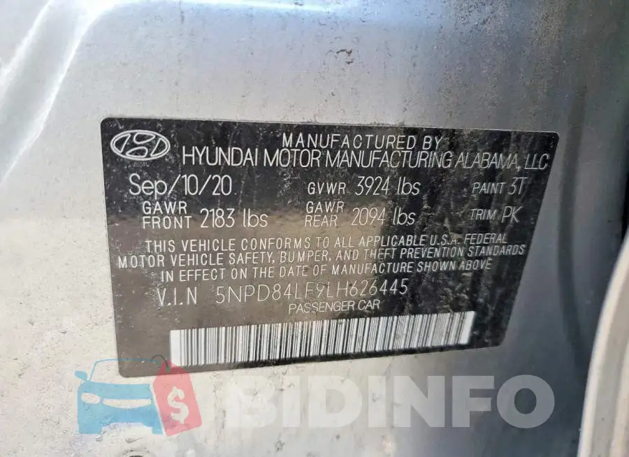 5NPD84LF9LH626445 Photo# 12