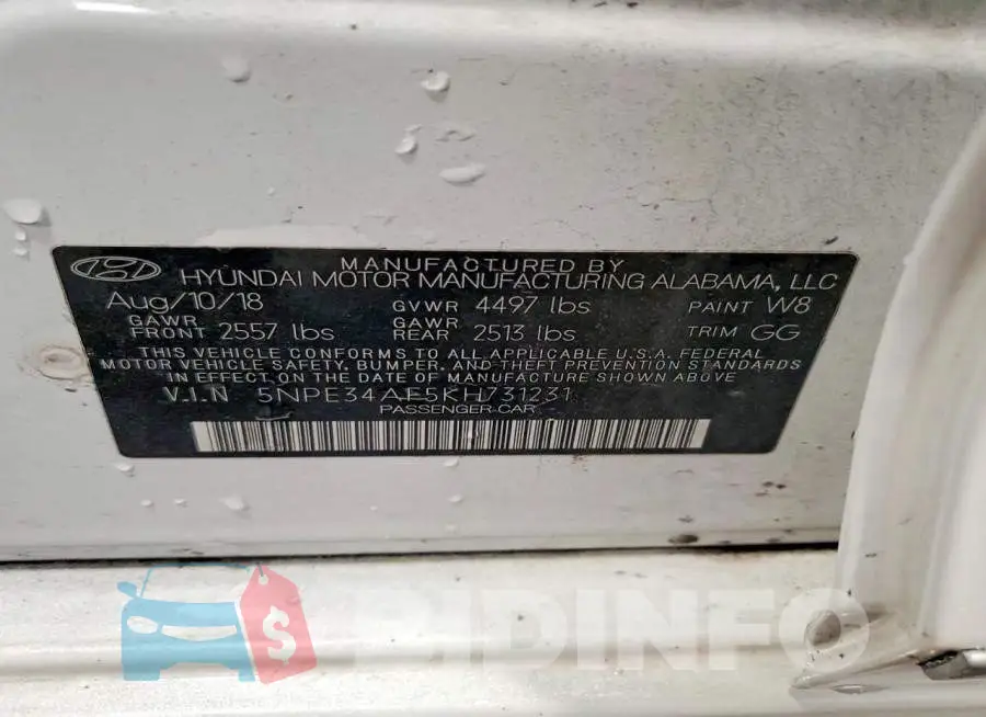 5NPE34AF5KH731231 Photo# 13