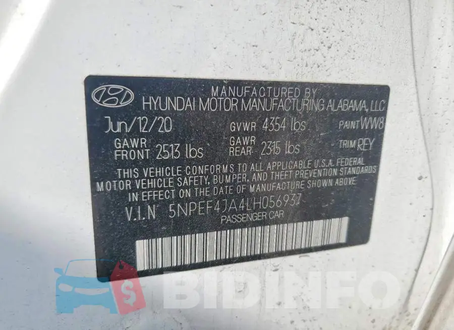 5NPEF4JA4LH056937 Photo# 13