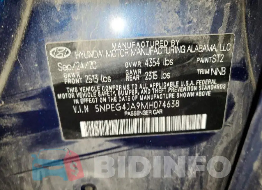 5NPEG4JA9MH074638 Photo# 13