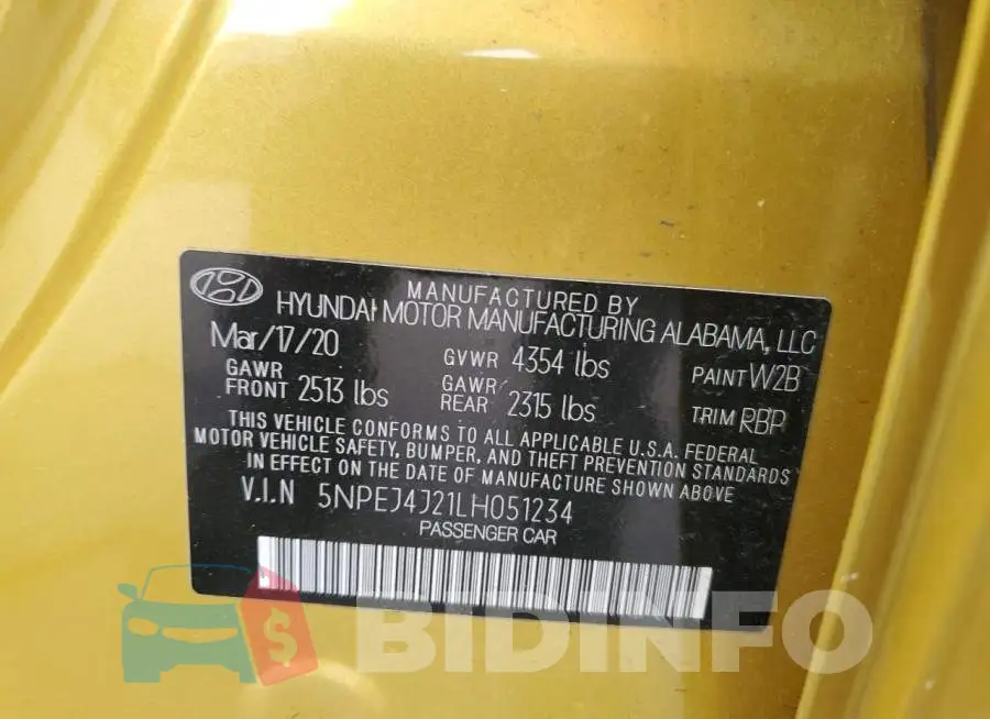 5NPEJ4J21LH051234 Photo# 12