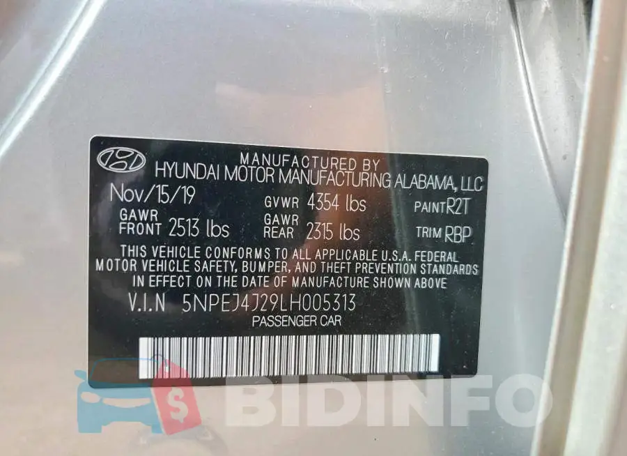 5NPEJ4J29LH005313 Photo# 12