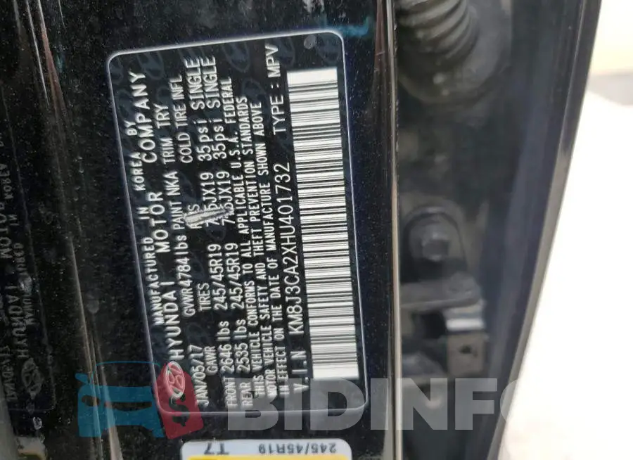 KM8J3CA2XHU401732 Photo# 14