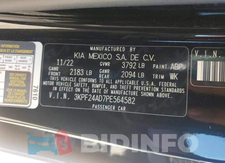 3KPF24AD7PE564582 Photo# 12