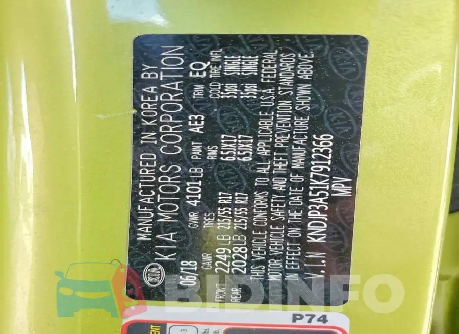 KNDJP3A51K7912366 Photo# 14