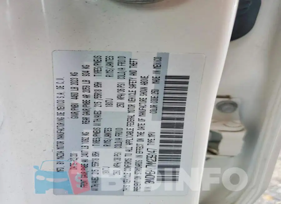 3MVDMBAY7MM239147 Photo# 14