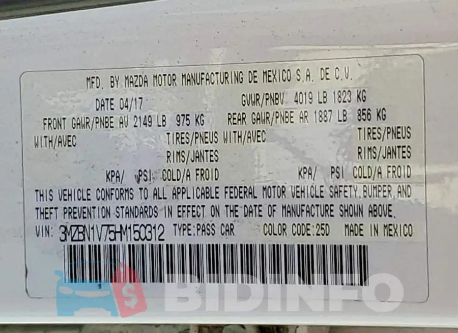 3MZBN1V75HM150312 Photo# 12