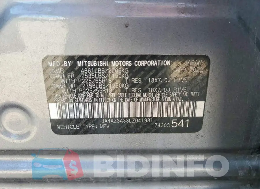 JA4AZ3A33LZ041981 Photo# 13