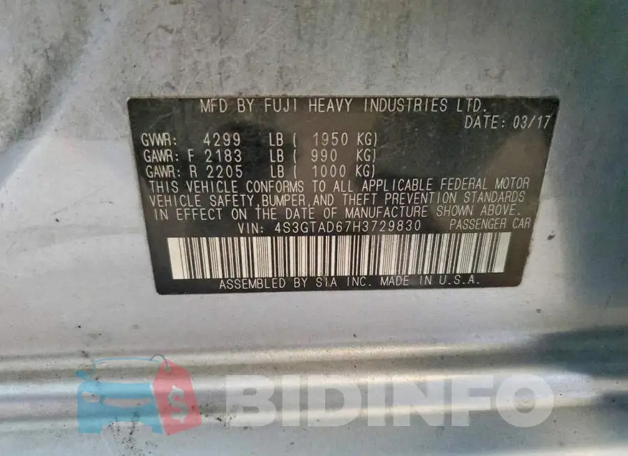 4S3GTAD67H3729830 Photo# 12