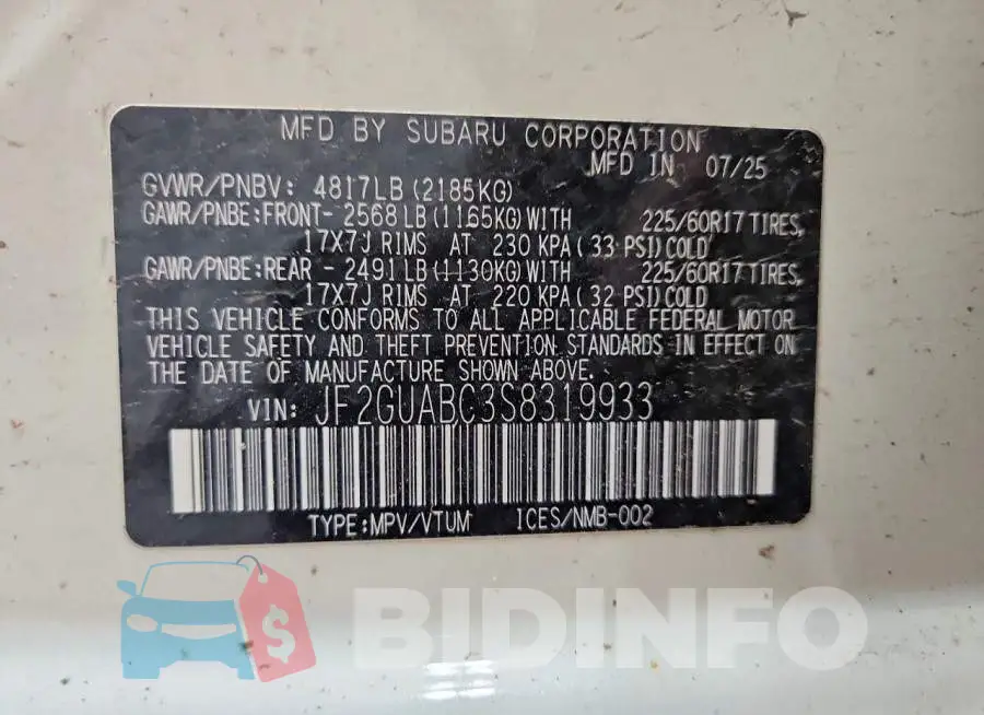 JF2GUABC3S8319933 Photo# 13