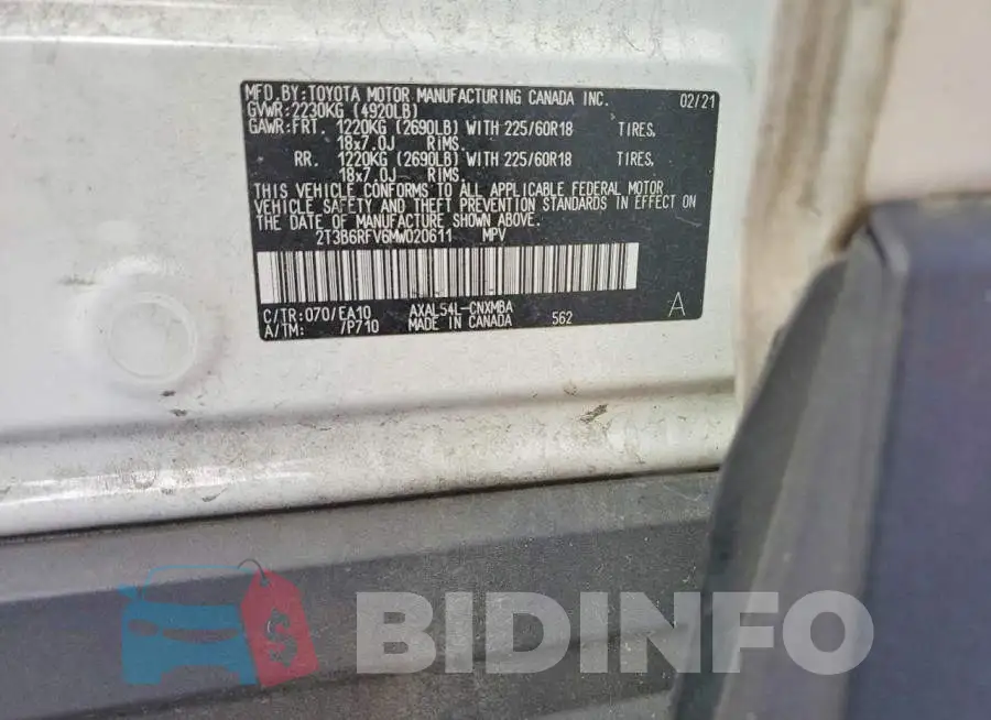 2T3B6RFV6MW020611 Photo# 12