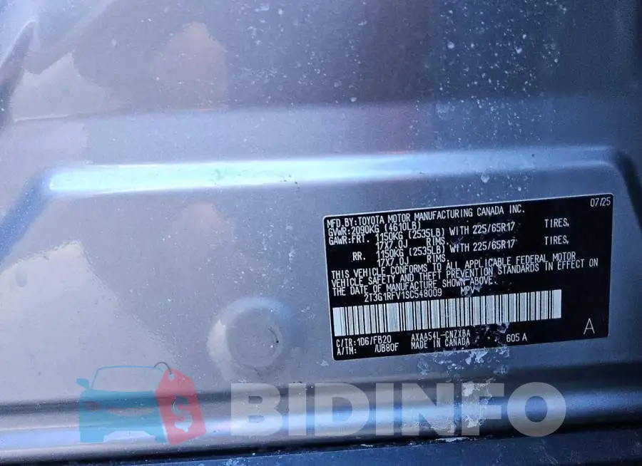 2T3G1RFV1SC548009 Photo# 14