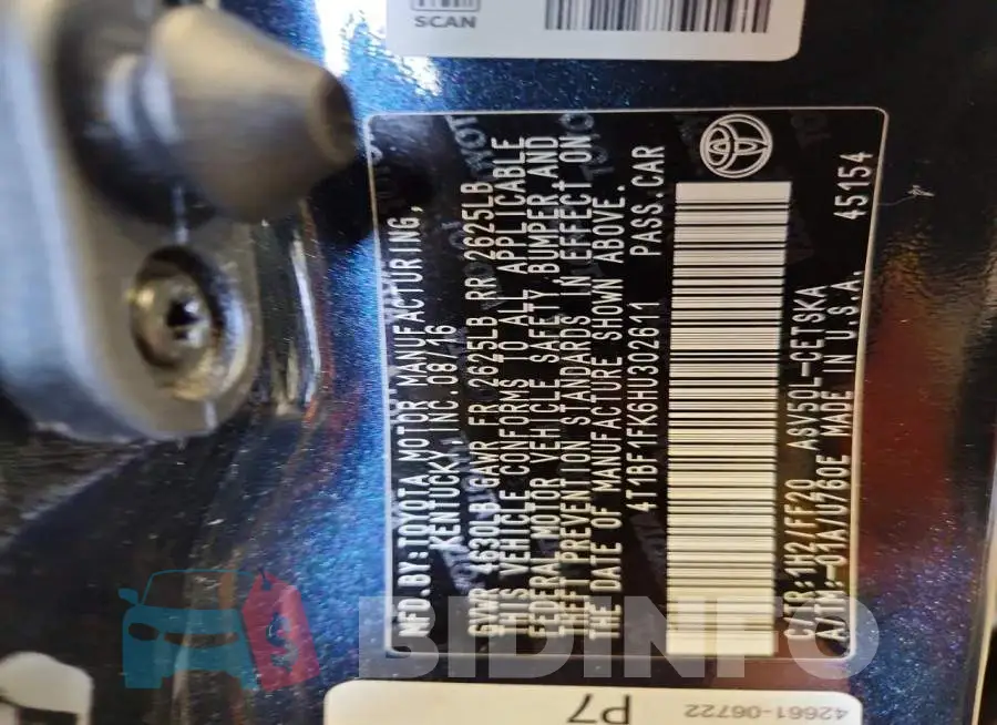 4T1BF1FK6HU302611 Photo# 12