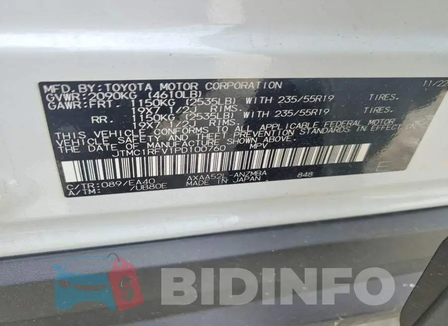 JTMC1RFV1PD100760 Photo# 13