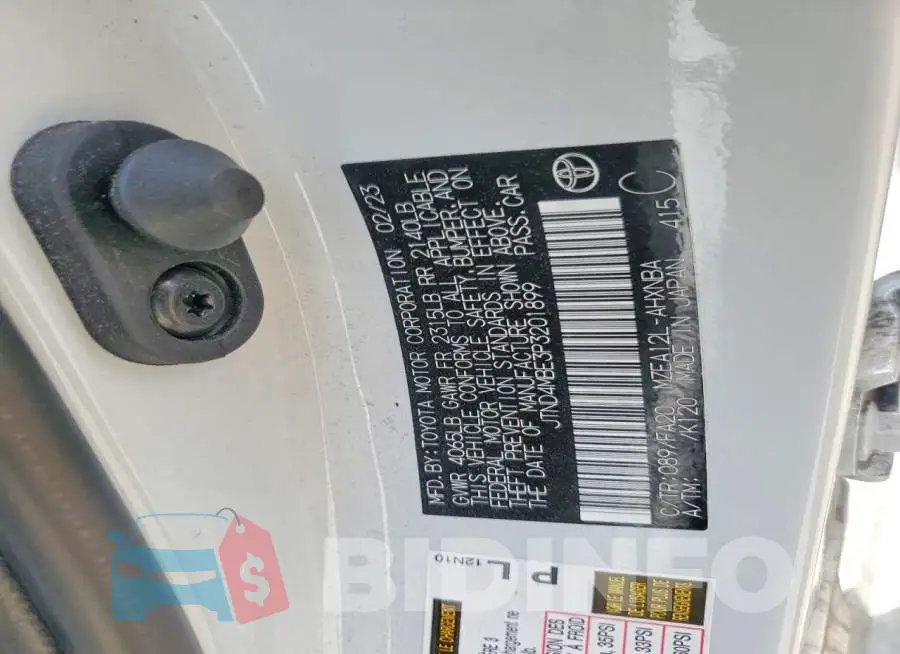 JTND4MBE3P3201899 Photo# 13