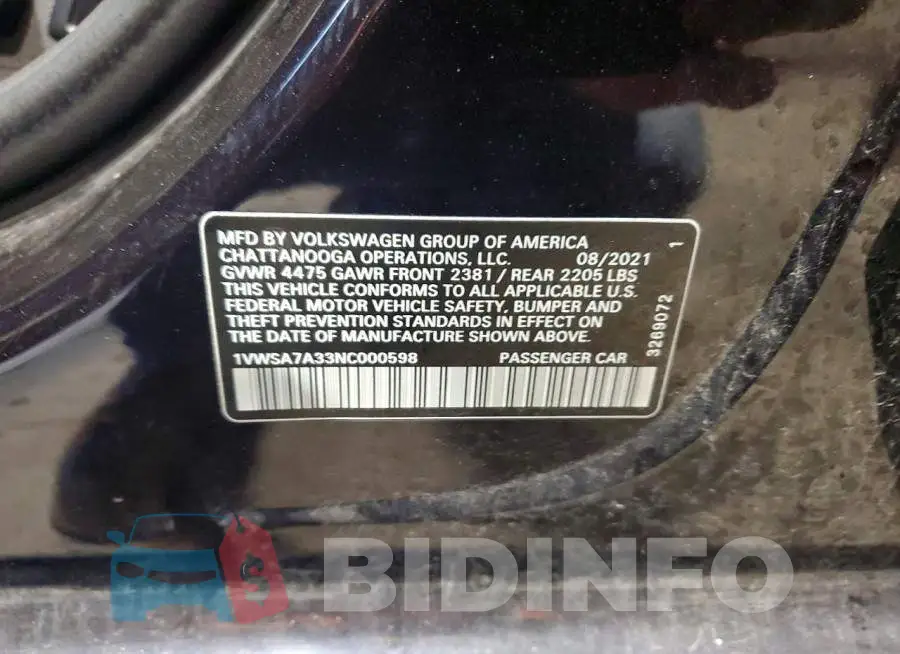1VWSA7A33NC000598 Photo# 12