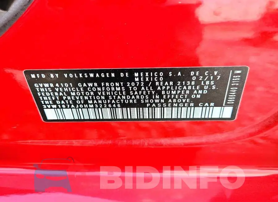 3VW167AJ0HM322646 Photo# 13