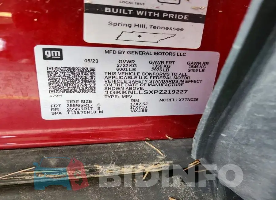 1GKKNLLSXPZ219227 Photo# 12