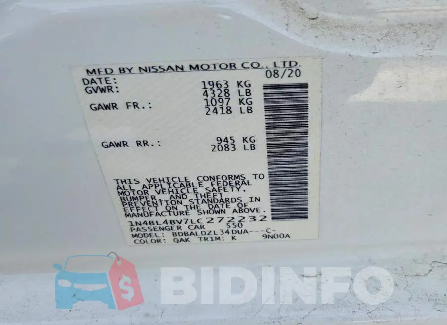 1N4BL4BV7LC272232 Photo# 12